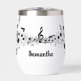 Muzieknoten Score Ontwerp Thermische Wijn Tumbler