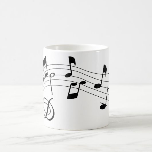 Muzieknoten Script Monogram Aangepaste kleur Koffiemok (Center)