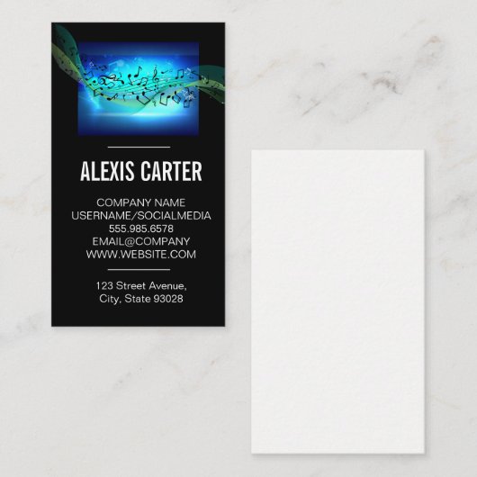 Muzieknoten | Sound Engineer Visitekaartje (Voorkant / Achterkant)