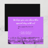 muzieknoten Stars Bat Mitzvah Invitation REPLY RSVP Kaartje (Voorkant / Achterkant)