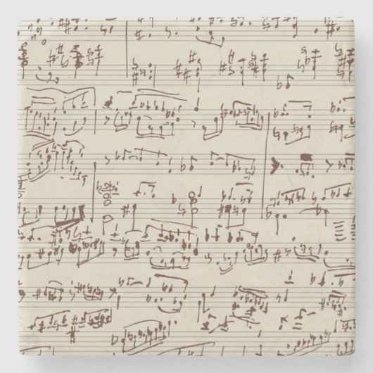 Muzieknoten Stenen Onderzetter (Voorkant)