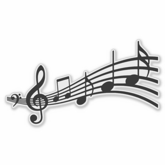 Muzieknoten Sticker (Voorkant)