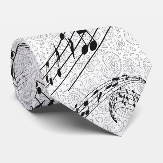 MUZIEKNOTEN-STROPDAS-2 STROPDAS (Opgerold)