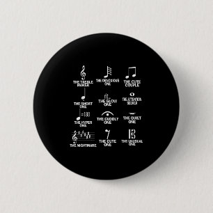 Muzieknoten Symbool Definitie Humor Grappig Christ Ronde Button 5,7 Cm