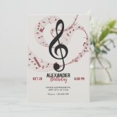 Muzieknoten symfonie  kaart (Staand voorkant)