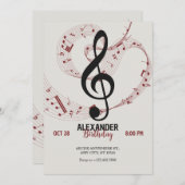 Muzieknoten symfonie  kaart (Voorkant / Achterkant)