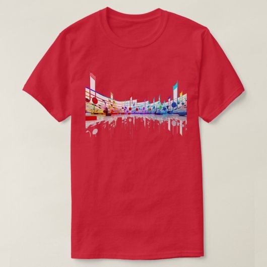 Muzieknoten T-shirt (Design voorkant)