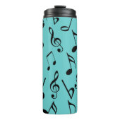 Muzieknoten thermische trommel met deksel | Bewerk Thermosbeker (Voorkant)