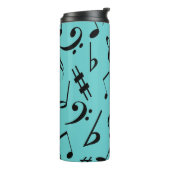 Muzieknoten thermische trommel met deksel | Bewerk Thermosbeker (Gedraaid links)