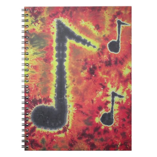 Muzieknoten Tie Dye Notitieboek (Voorkant)