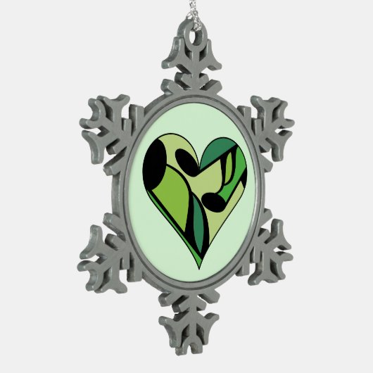 Muzieknoten Tin Sneeuwvlok Ornament (Links)