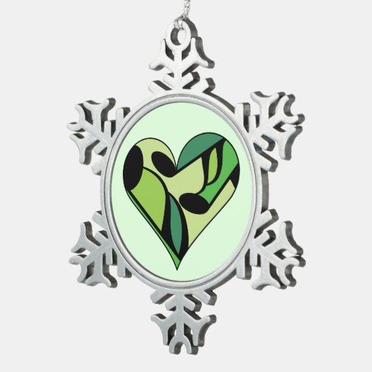 Muzieknoten Tin Sneeuwvlok Ornament (Rechts)