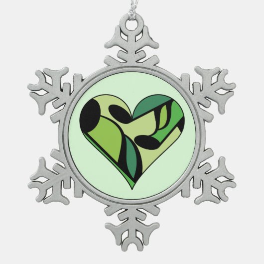 Muzieknoten Tin Sneeuwvlok Ornament (Voorkant)