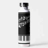 Muzieknoten Toetsenbord Monogram Naam Aangepaste k Waterfles (Links)