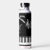 Muzieknoten Toetsenbord Monogram Naam Aangepaste k Waterfles (Rechts)