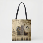 Muzieknoten-toetsenbordgitaar Tote Bag (Voorkant)