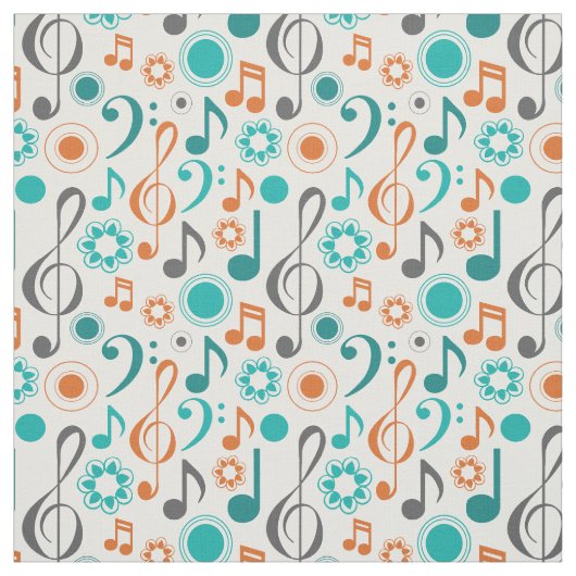 Muzieknoten Treble Bass Clef Band Orchestra Stof (Swatch)
