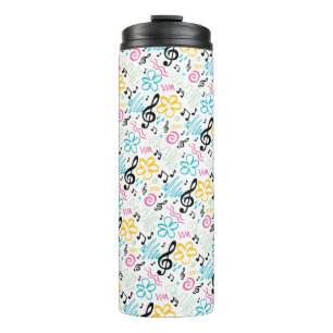 Muzieknoten Treble Clef 90s Style Musician Gift Thermosbeker