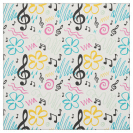 Muzieknoten Treble Clef Musician Band 90s Style Stof