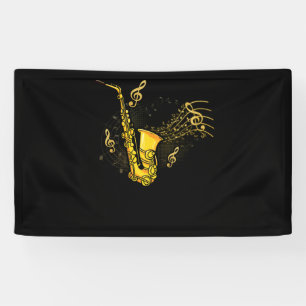 Muzieknoten Treble Clef Saxophonist Jazz Musician Spandoek