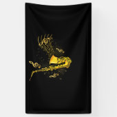 Muzieknoten Treble Clef Saxophonist Jazz Musician Spandoek (Verticaal)