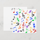 Muzieknoten Uitnodiging - Multi (Voorkant / Achterkant)