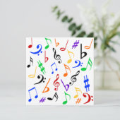 Muzieknoten Uitnodiging - Multi (Staand voorkant)
