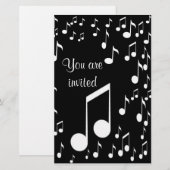 Muzieknoten Uitnodiging_ Stationery (Voorkant / Achterkant)