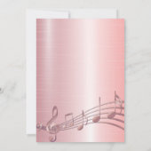 Muzieknoten van de Graduparty blush roze Kaart (Achterkant)