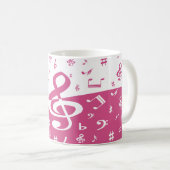 Muzieknoten van de Schoonvormende Golf in Roze en  Koffiemok (Voorkant rechts)