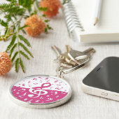 Muzieknoten van de Schoonvormende Golf in Roze en Sleutelhanger (Zijkant)