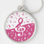Muzieknoten van de Schoonvormende Golf in Roze en Sleutelhanger (Voorkant)