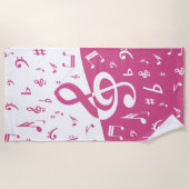 Muzieknoten van de Schoonvormende Golf in Roze en  Strandlaken (Voorkant)