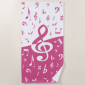 Muzieknoten van de Schoonvormende Golf in Roze en  Strandlaken (Voorkant)