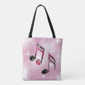Muzieknoten van Floral Roze Snowflakes Tote Bag (Achterkant)