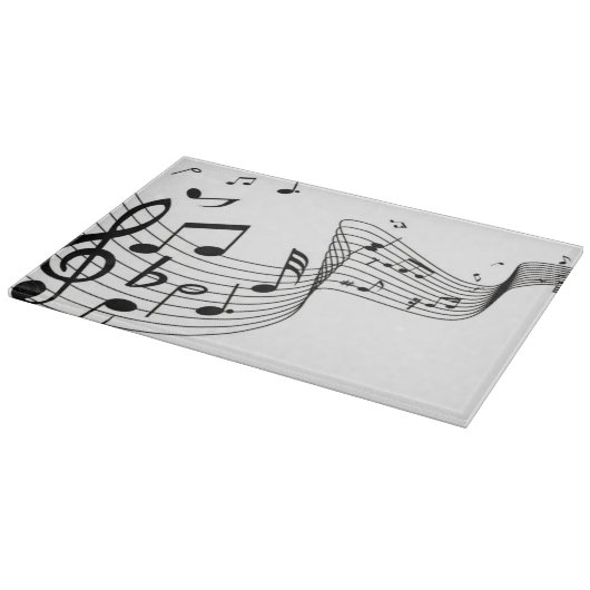 Muzieknoten van kool snijplank (Hoek)