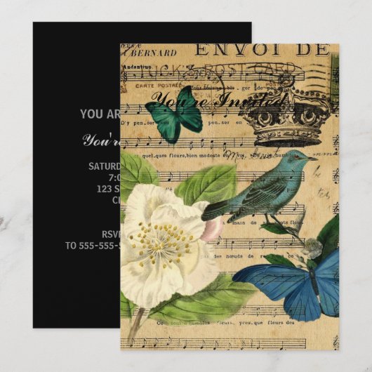 muzieknoten van  kroon kaart (Voorkant / Achterkant)