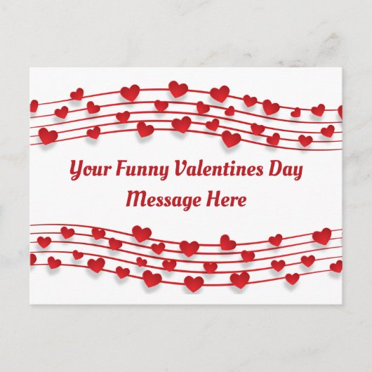 Muzieknoten van Liefde Harten Valentijnsdag Feestdagenkaart (Voorkant)