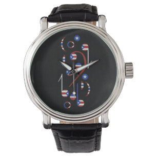 Muzieknoten van Puerto Rico Horloge