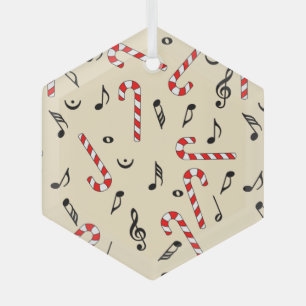 Muzieknoten van snoepsuikerriet glas ornament