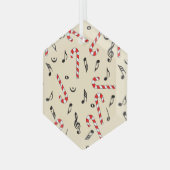 Muzieknoten van snoepsuikerriet glas ornament (Voorkant links)