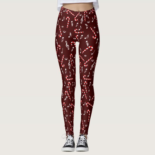 Muzieknoten van snoepsuikerriet leggings (Voorkant)