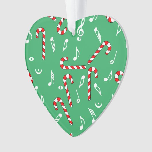Muzieknoten van snoepsuikerriet ornament (voorkant)