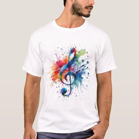 Muzieknoten van Treble Clef T-shirt (Voorkant)