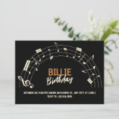 Muzieknoten verjaardag kaart (Staand voorkant)