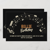 Muzieknoten verjaardag kaart (Voorkant / Achterkant)