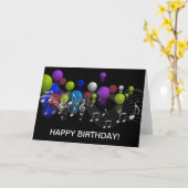 Muzieknoten Verjaardag Wenskaart Kaart (Gele Bloem)