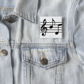 Muzieknoten Vierkante Button 5,1 Cm (In situ)