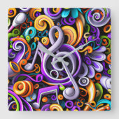 Muzieknoten Vierkante Klok (Voorkant)