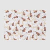 Muzieknoten Violins and Gold Staves Ribbons Tissuepapier (Voorkant)